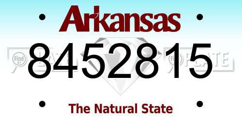 8452815 Arkansas License Plate