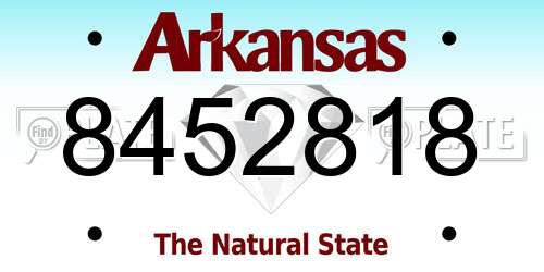 8452818 Arkansas License Plate