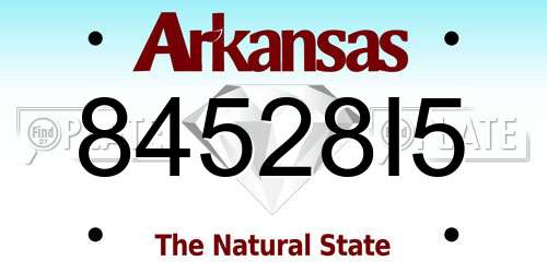 84528I5 Arkansas License Plate