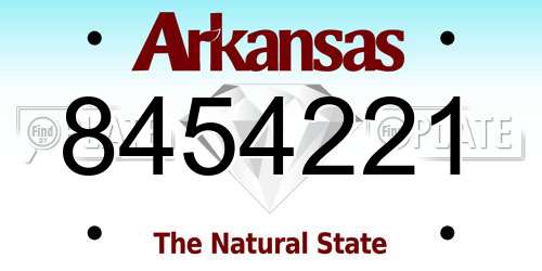 8454221 Arkansas License Plate