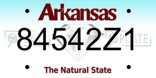 84542Z1 Arkansas License Plate