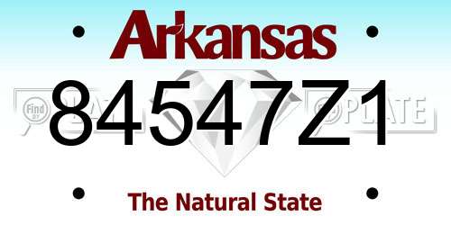 84547Z1 Arkansas License Plate