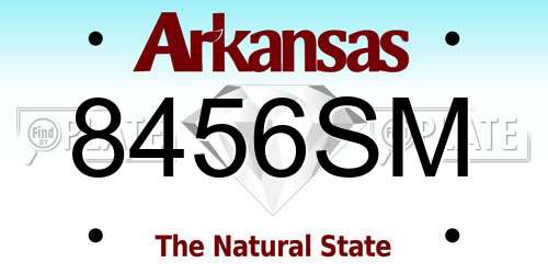8456SM Arkansas License Plate