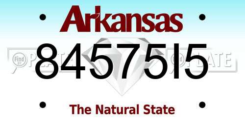 84575I5 Arkansas License Plate