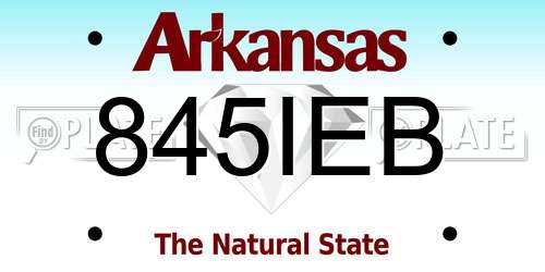 845IEB Arkansas License Plate