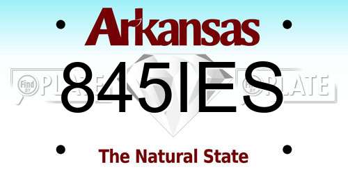 845IES Arkansas License Plate