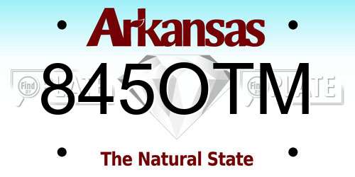 845OTM Arkansas License Plate