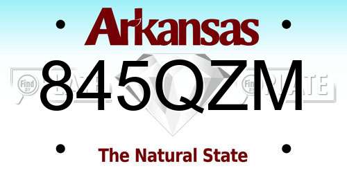 845QZM Arkansas License Plate