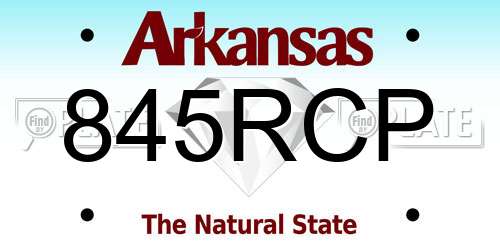 845RCP Arkansas License Plate
