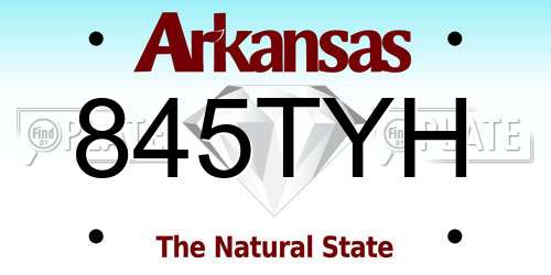 845TYH Arkansas License Plate