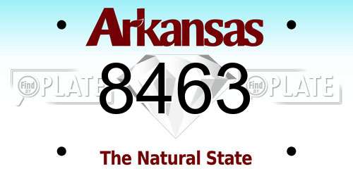 8463 Arkansas License Plate