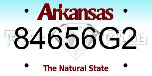 84656G2 Arkansas License Plate