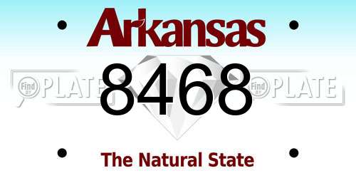 8468 Arkansas License Plate