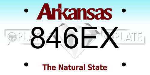 846EX Arkansas License Plate
