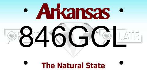 846GCL Arkansas License Plate