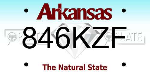 846KZF Arkansas License Plate