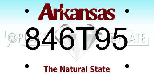 846T95 Arkansas License Plate