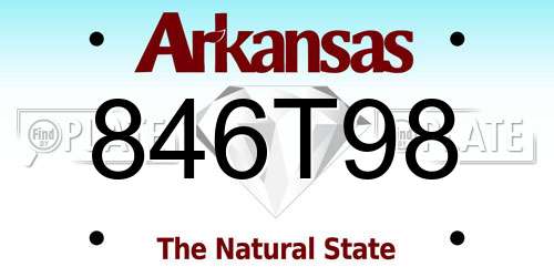 846T98 Arkansas License Plate