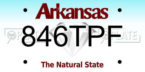 846TPF Arkansas License Plate