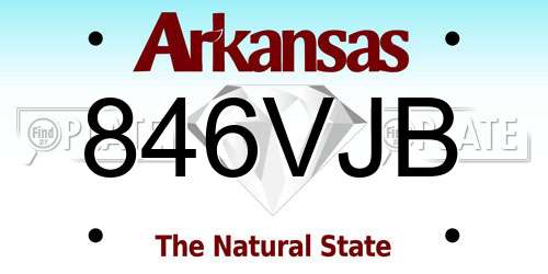 846VJB Arkansas License Plate
