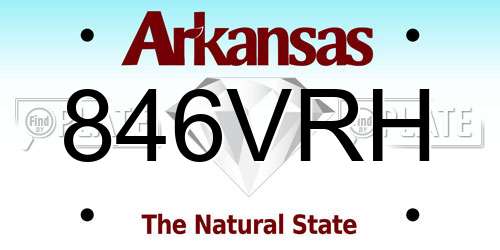846VRH Arkansas License Plate