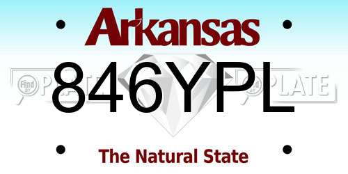 846YPL Arkansas License Plate
