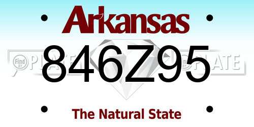 846Z95 Arkansas License Plate