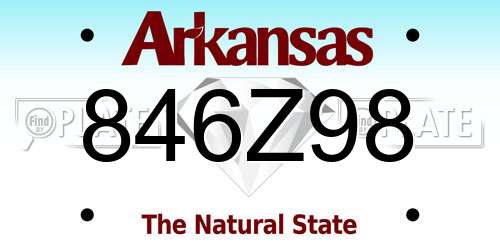 846Z98 Arkansas License Plate