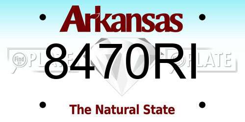 8470RI Arkansas License Plate