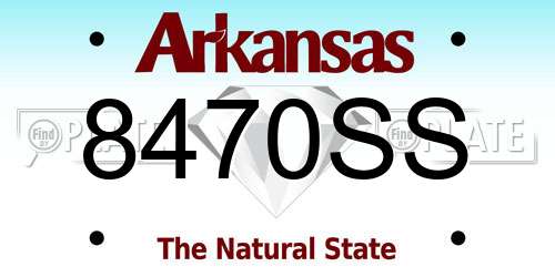 8470SS Arkansas License Plate