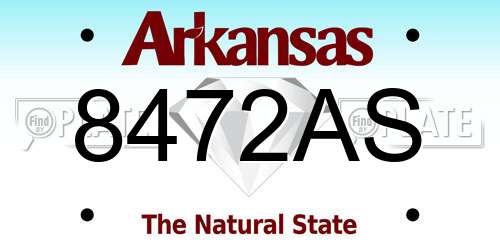 8472AS Arkansas License Plate