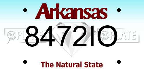 8472IO Arkansas License Plate