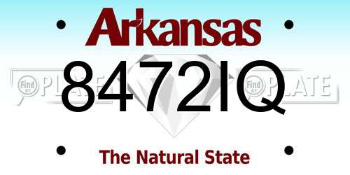 8472IQ Arkansas License Plate
