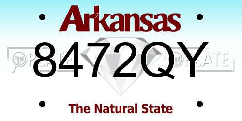 8472QY Arkansas License Plate