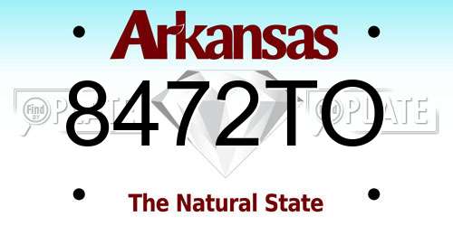 8472TO Arkansas License Plate
