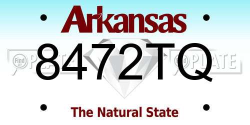 8472TQ Arkansas License Plate