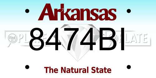 8474BI Arkansas License Plate