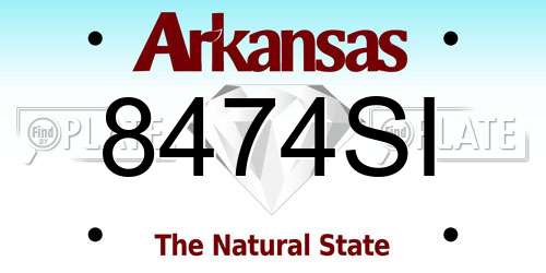 8474SI Arkansas License Plate