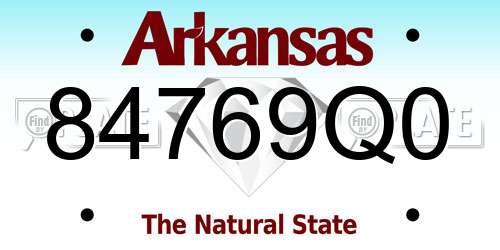 84769Q0 Arkansas License Plate