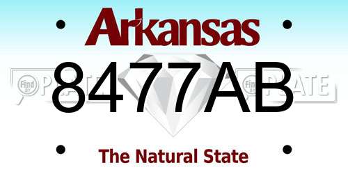 8477AB Arkansas License Plate