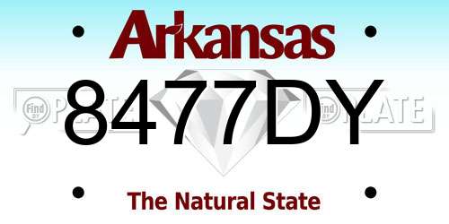 8477DY Arkansas License Plate