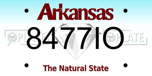 8477IO Arkansas License Plate