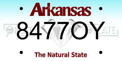 8477OY Arkansas License Plate