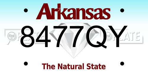 8477QY Arkansas License Plate