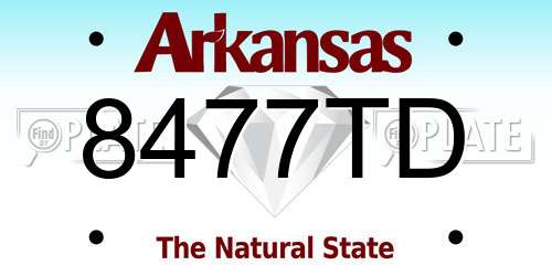 8477TD Arkansas License Plate