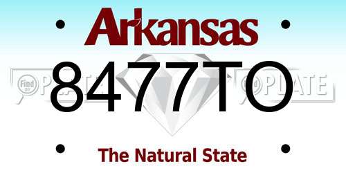 8477TO Arkansas License Plate