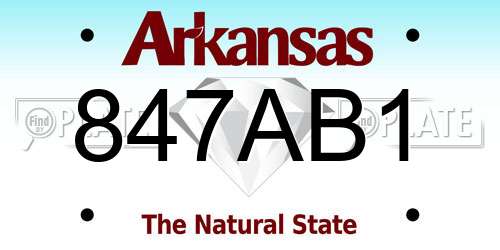 847AB1 Arkansas License Plate