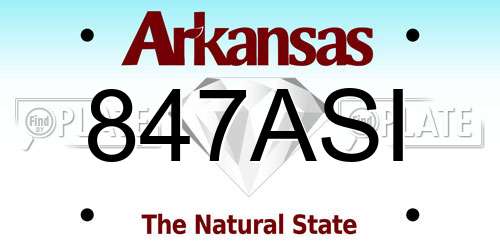 847ASI Arkansas License Plate