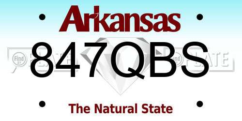 847QBS Arkansas License Plate