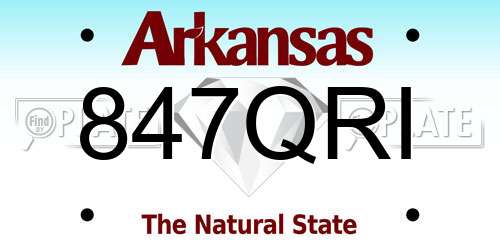 847QRI Arkansas License Plate